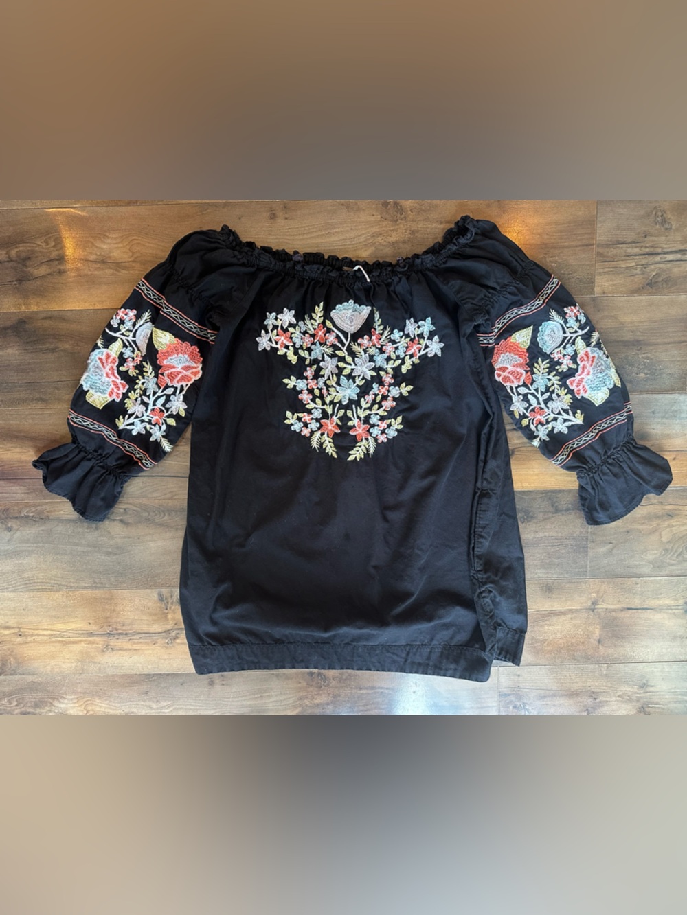 Free People Fleur Du Jour Embroidered Off Shoulder Boho Festival Dress - Picture 4 of 9